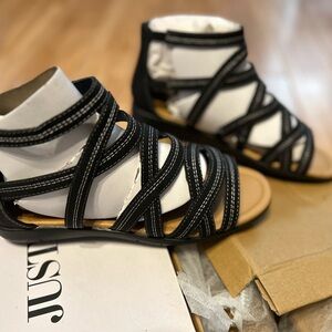 Comfortview Black Strappy Sandals